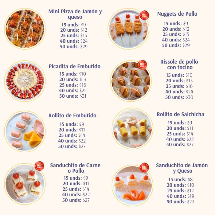 ¿Cómo se calculan los bocaditos salados?