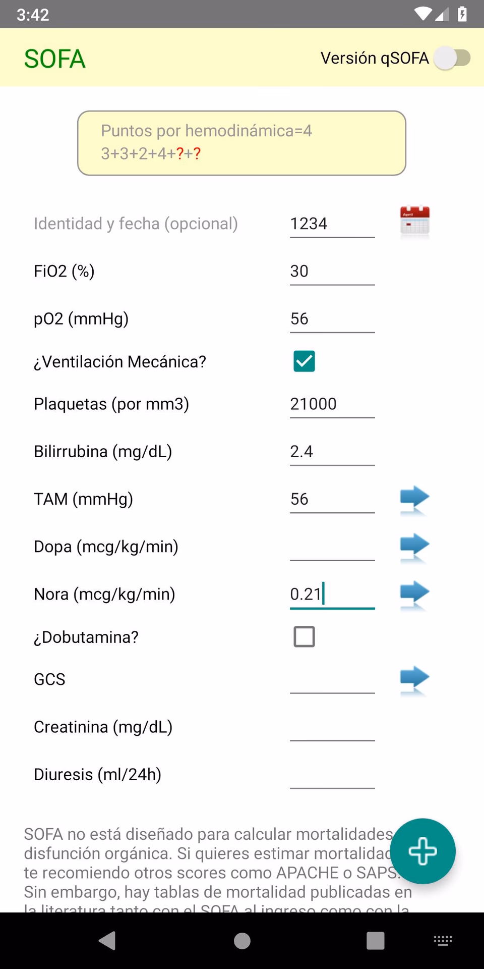 ¿Cómo se interpreta el puntaje SOFA?