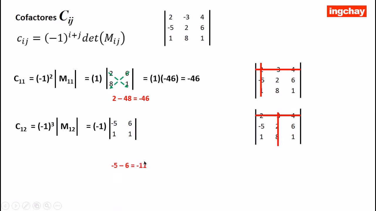 ¿Qué es un menor y un cofactor?