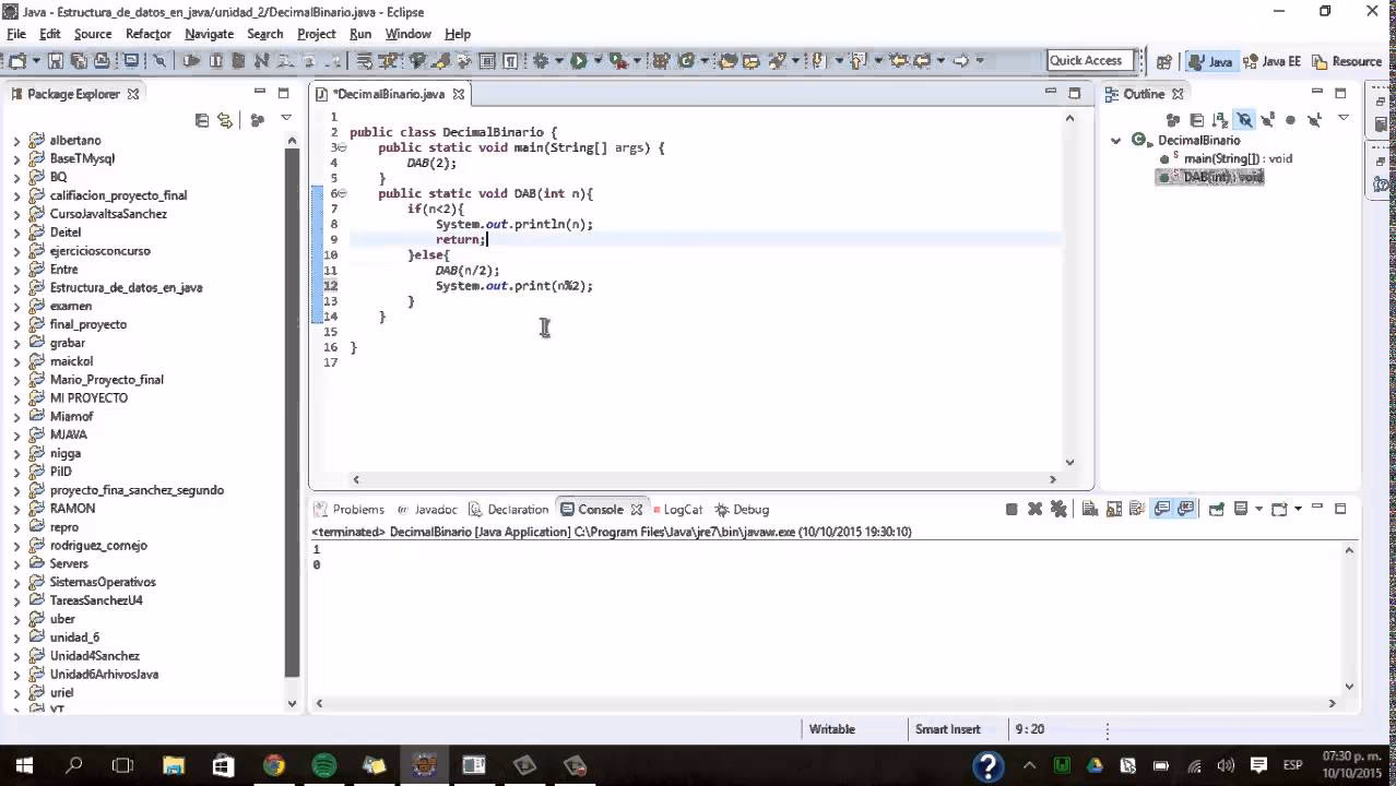 ¿Cómo convertir decimales a cadenas binarias en Java?