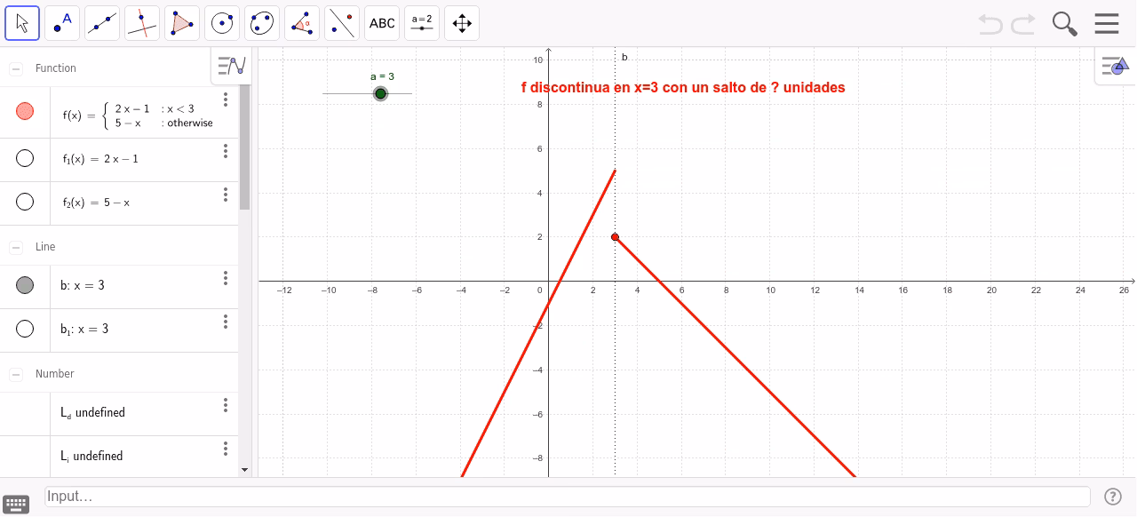 ¿Cómo hacer función a trozos en desmos?