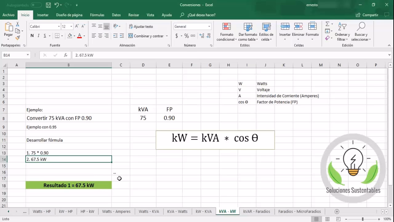 ¿Cuántos kW son 15 kVA?