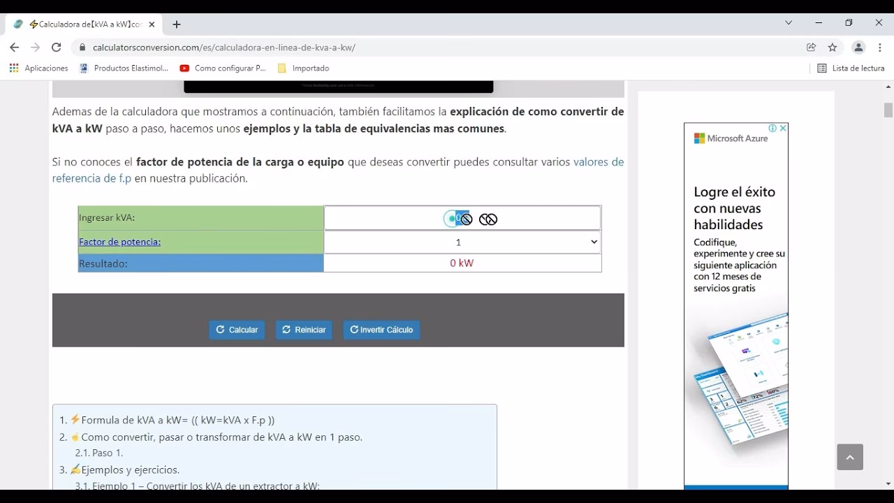 ¿Cómo convertir kVA a kW?