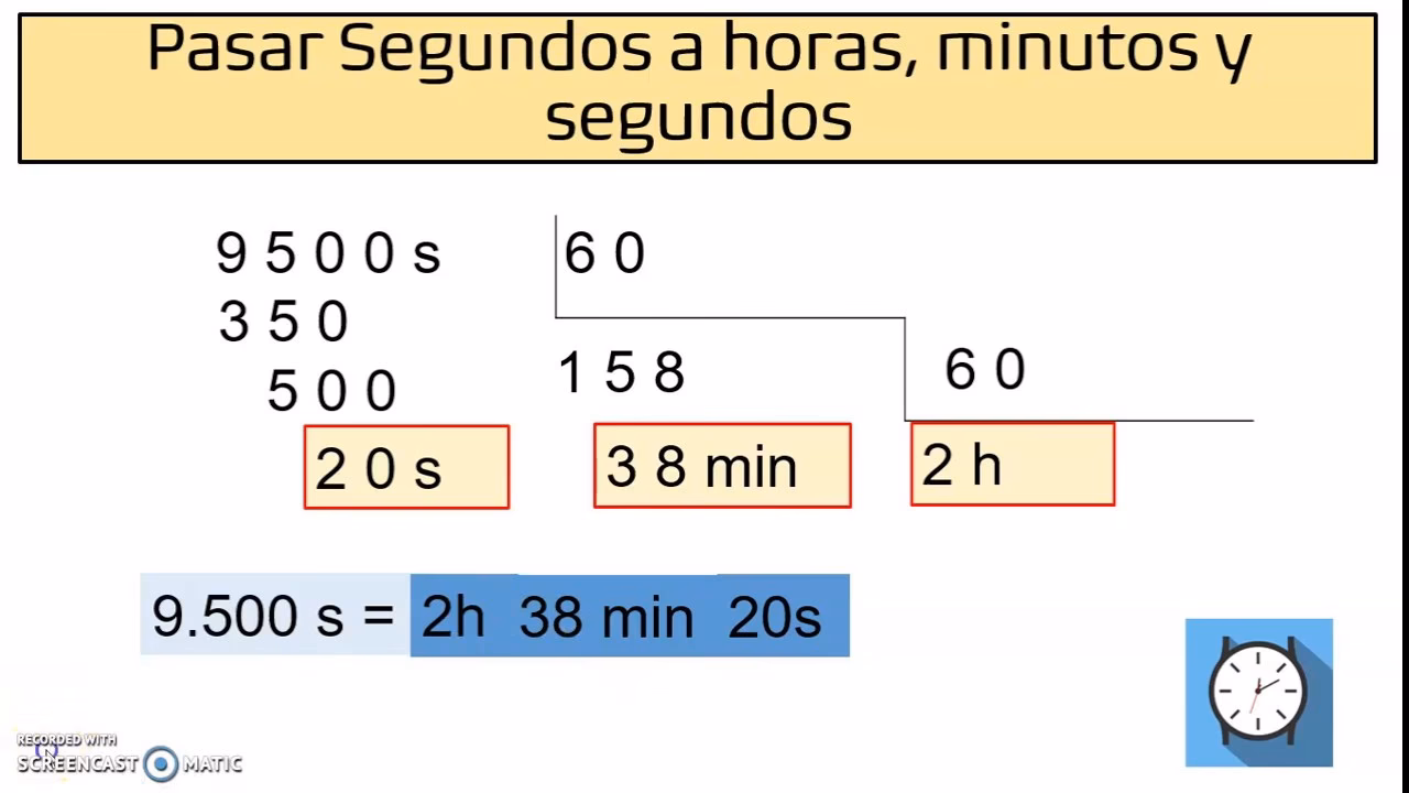 ¿Cómo calcular segundos, minutos y horas?