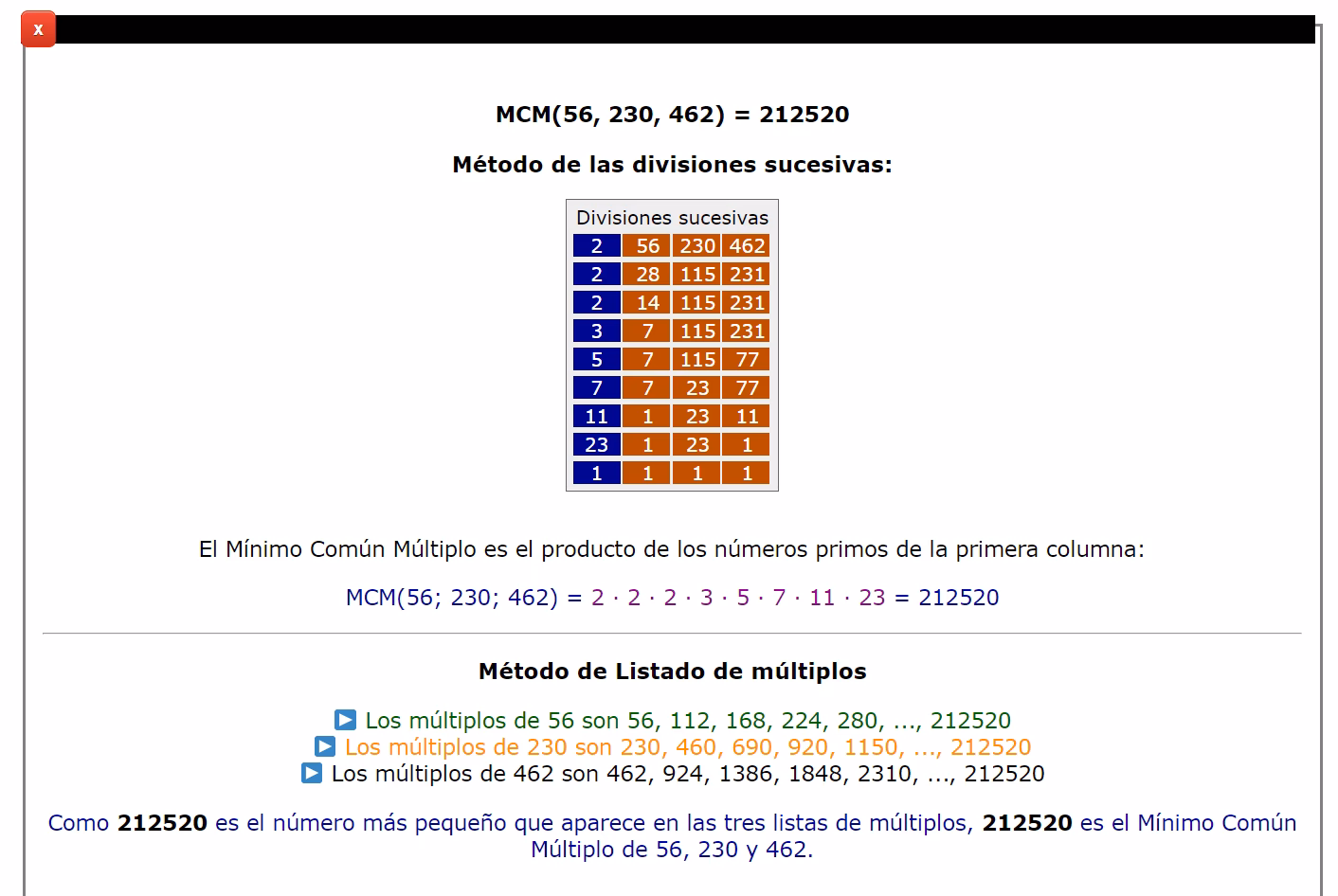 ¿Cuál es el múltiplo de 52 entre 200 y 230?