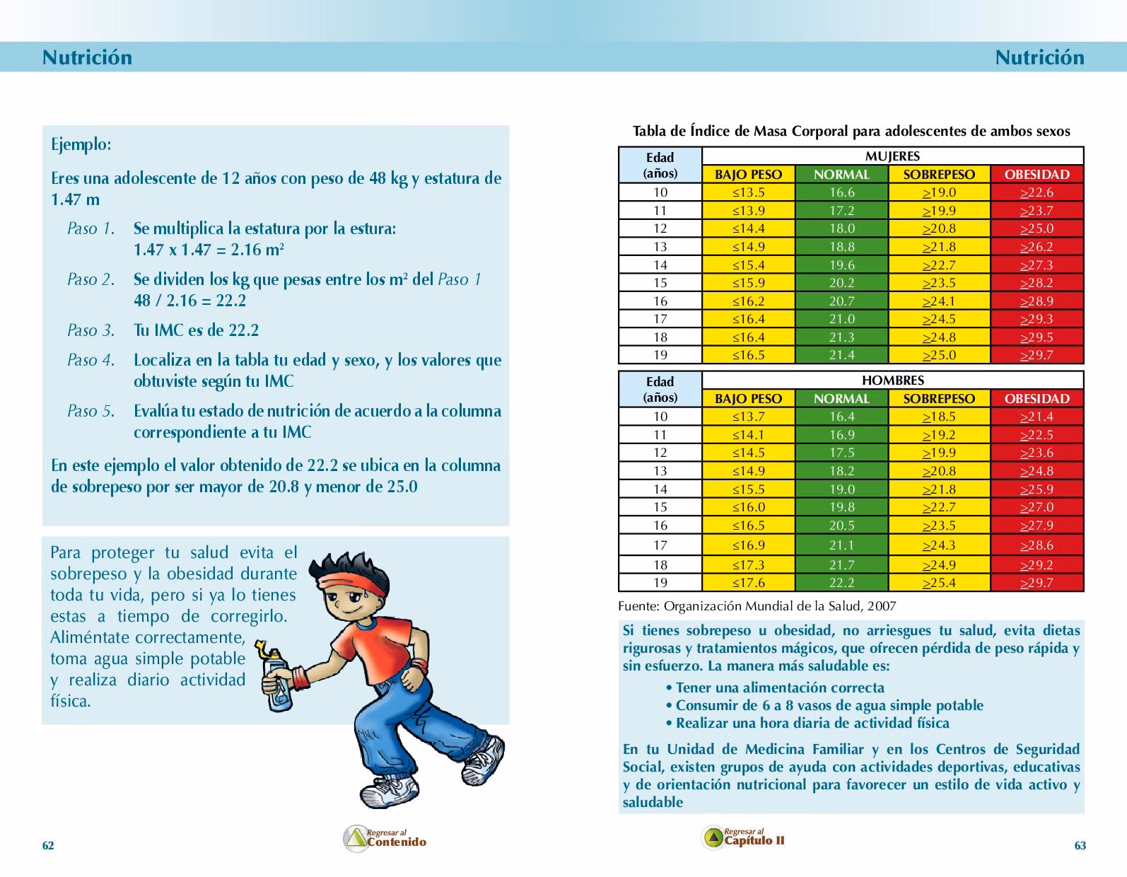 ¿Cuál es el peso normal en un adolescente?