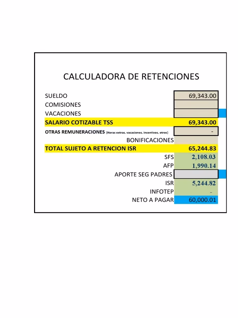 ¿Cómo calcular la retención de un sueldo?