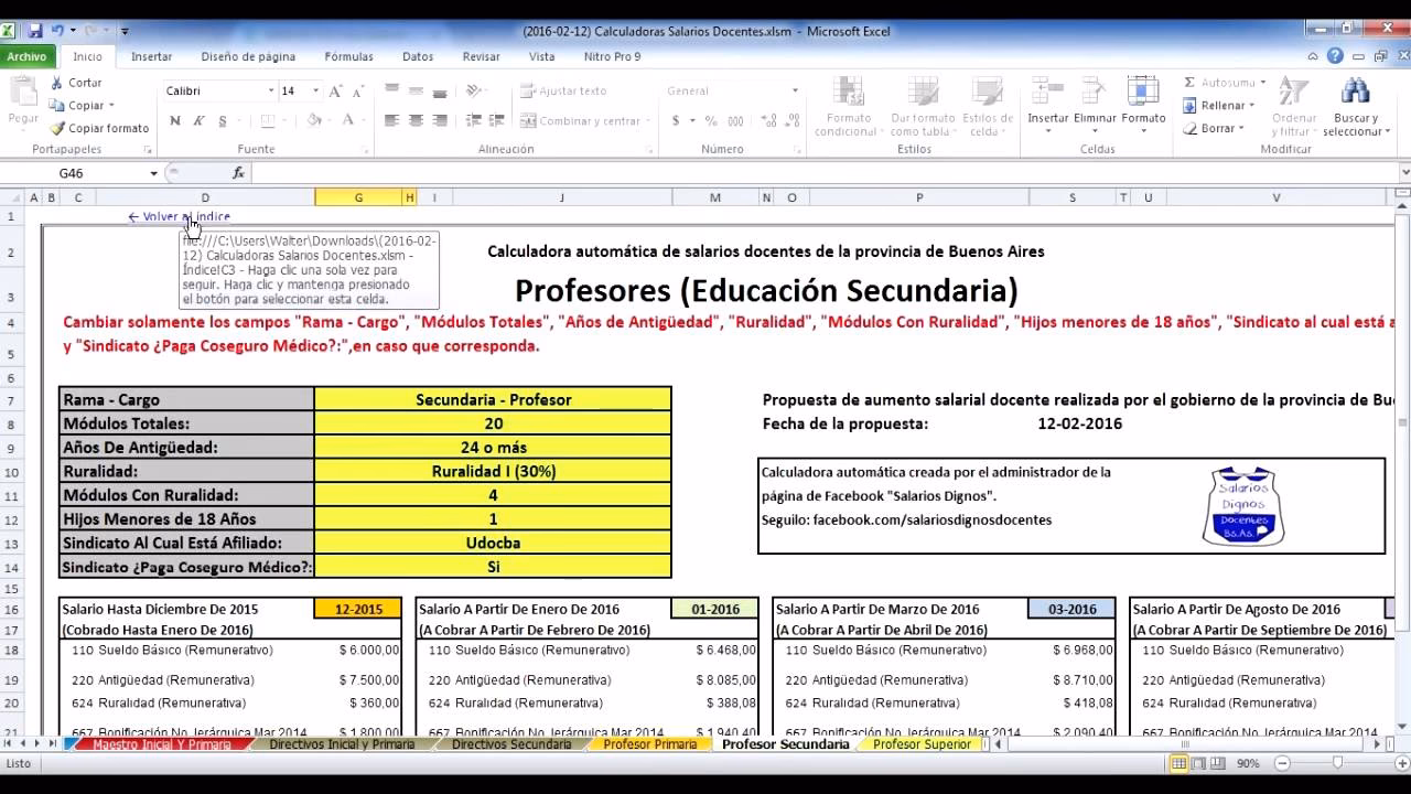 ¿Cuál es el valor de la hora cátedra para un docente?