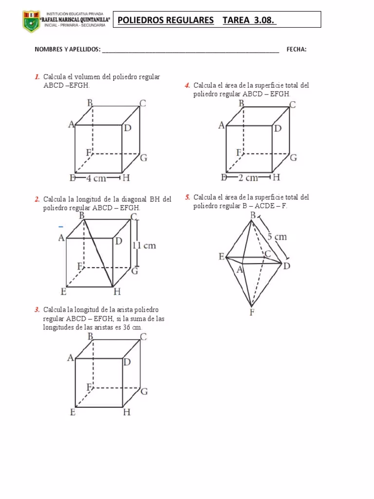 ¿Cómo calcular la superficie de los poliedros?