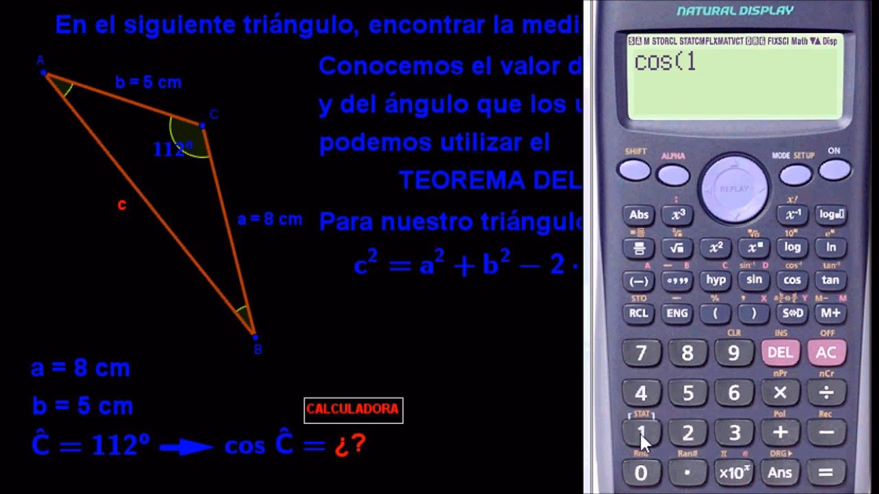 ¿Cómo se calcula la ley de cosenos?
