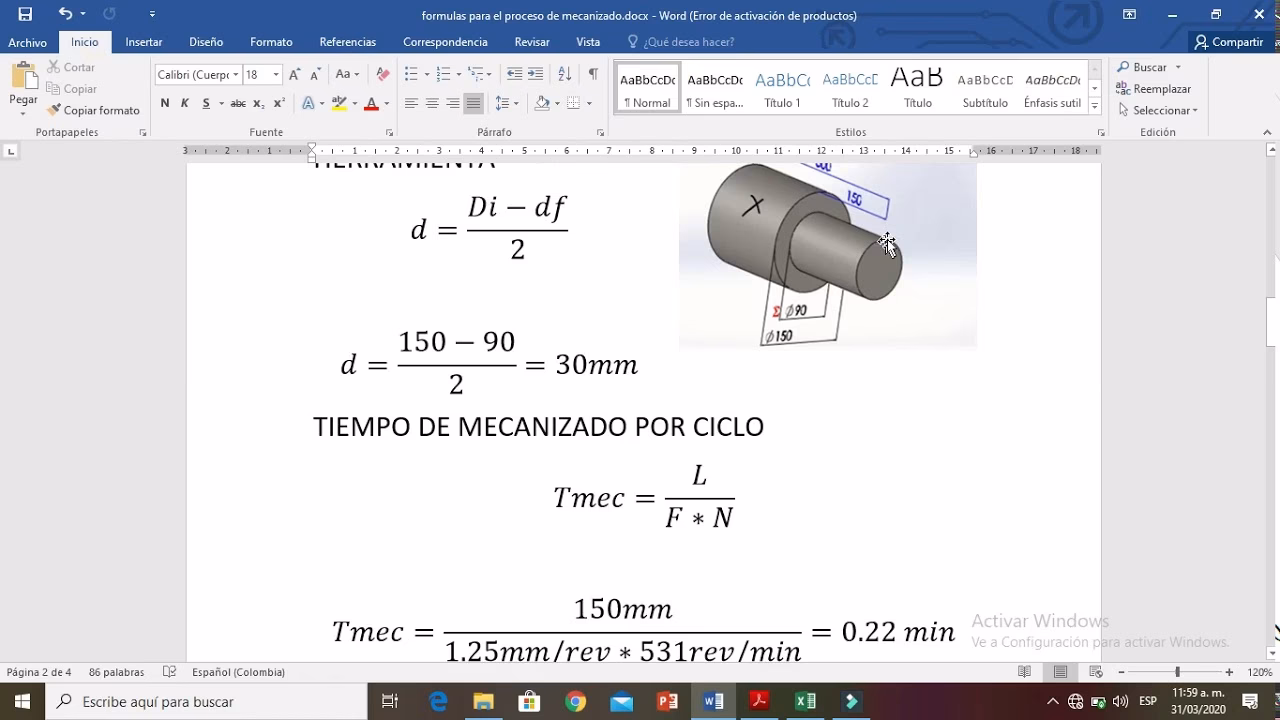 ¿Cómo puedo convertir mm/rev a mm/min?