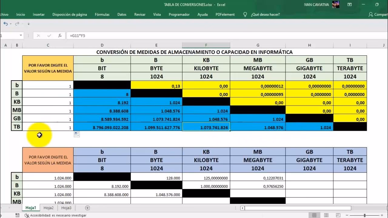 ¿Cómo convertir de GB a KB manualmente?