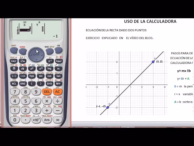 ¿Cómo sacar la ecuación de la recta en calculadora?
