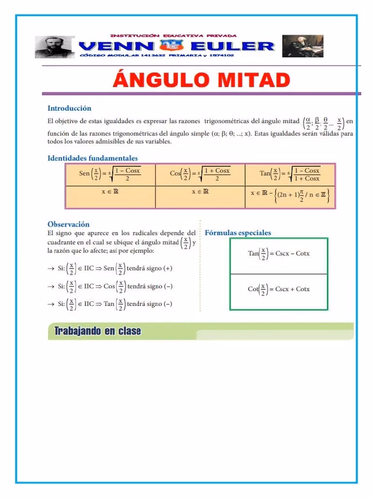 ¿Cómo calcular la mitad de un ángulo?