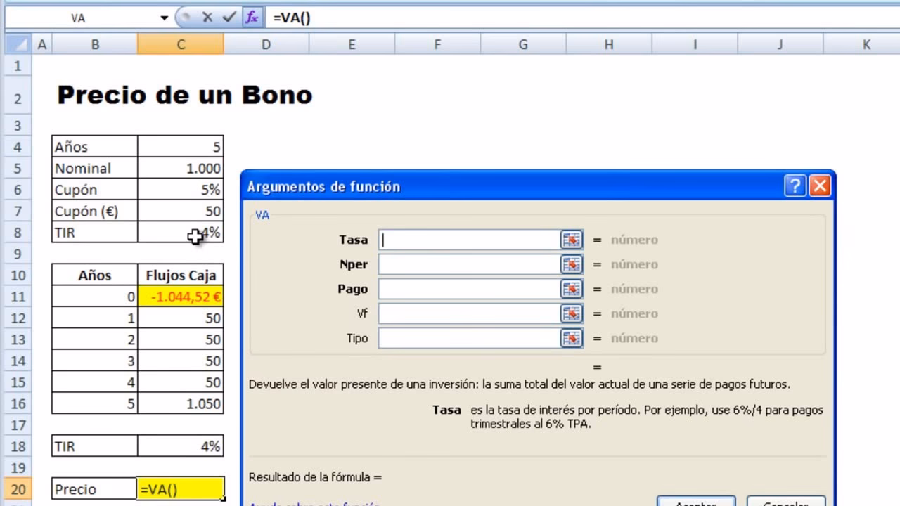 ¿Cómo se calcula el rendimiento de un bono?
