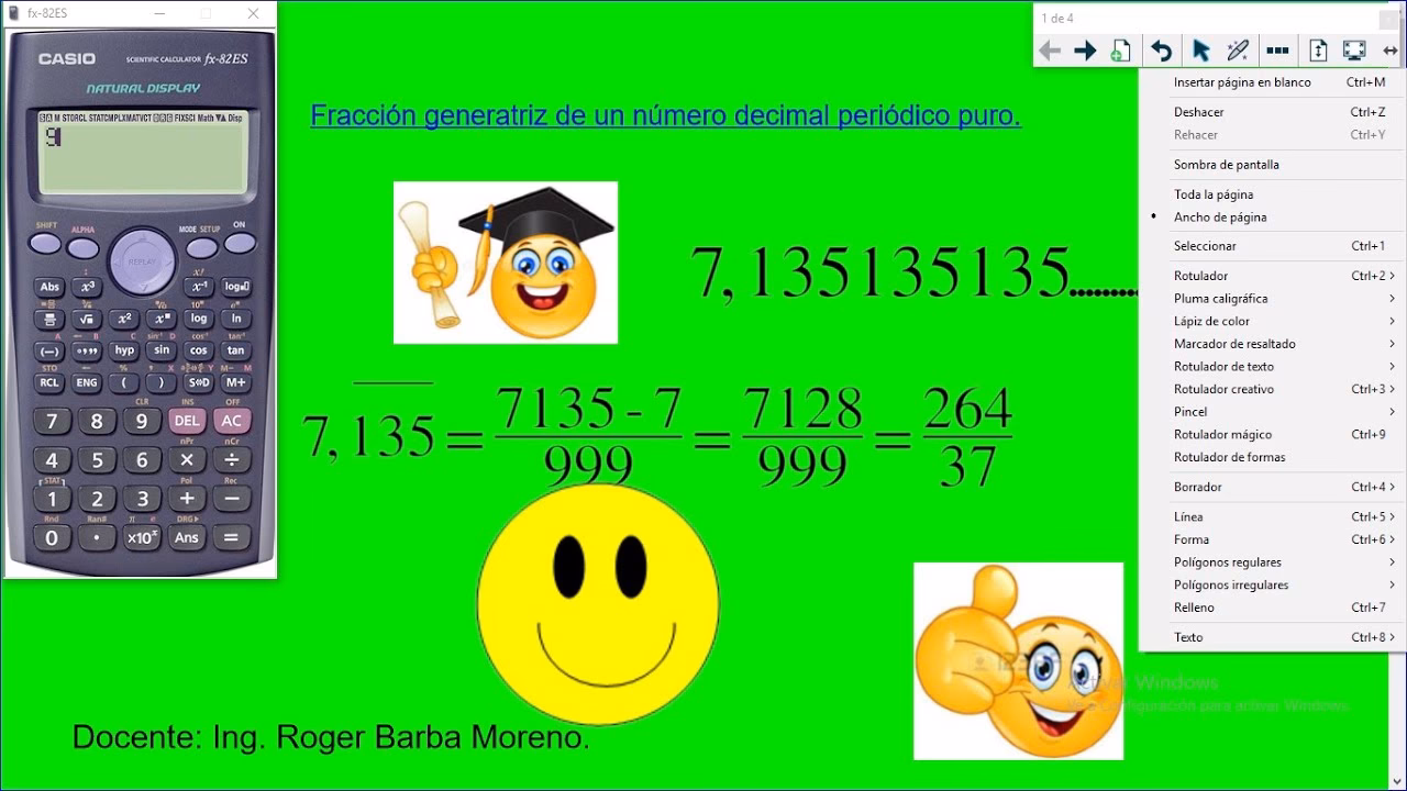 ¿Cómo puedo convertir decimales periódicos a fracciones?