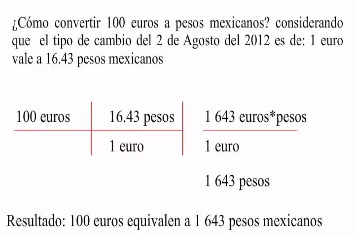 ¿Cuántos pesos contiene 1 €?