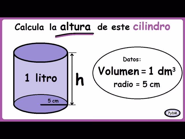 ¿Cuál es la fórmula para el cilindro?