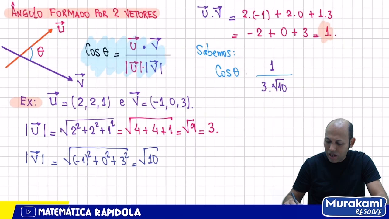 ¿Cuál es la fórmula para el ángulo entre?
