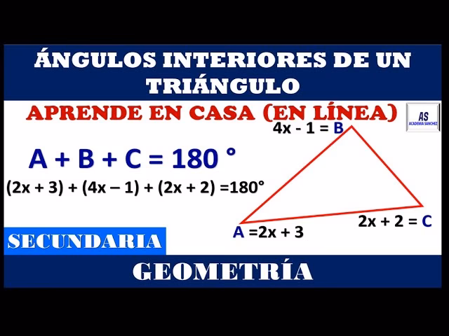 ¿Cuál es la ecuación para encontrar el ángulo de un triángulo?