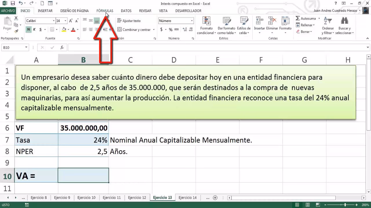 ¿Cómo calcular capital en Excel?