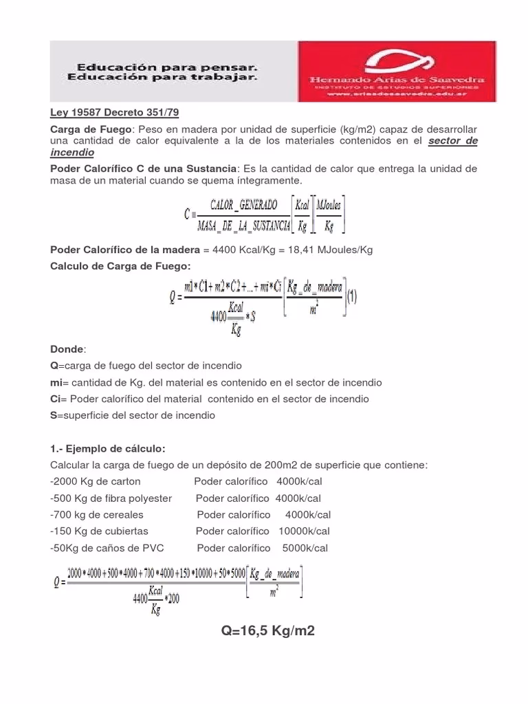 ¿Cómo se calcula la carga de fuego de un cable?