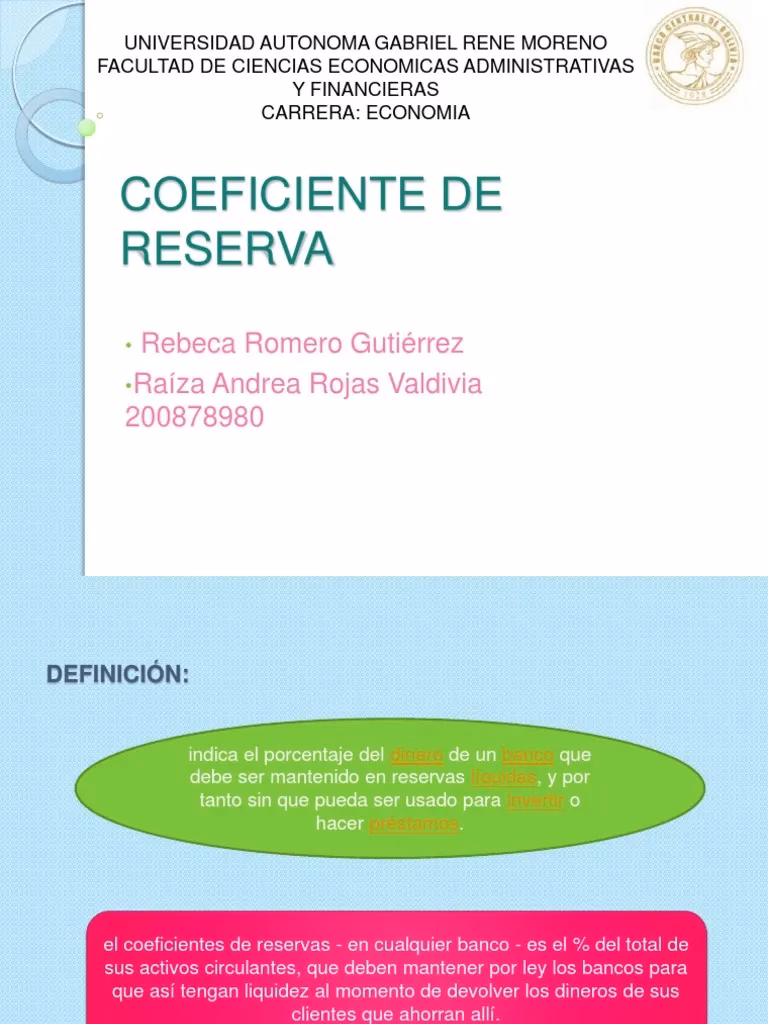 ¿Qué significa coeficiente de reservas?