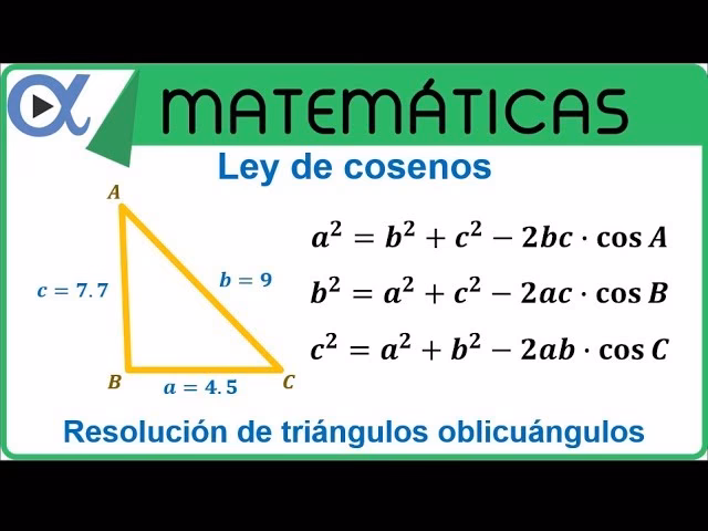 ¿Cómo se calcula el coseno de un ángulo?