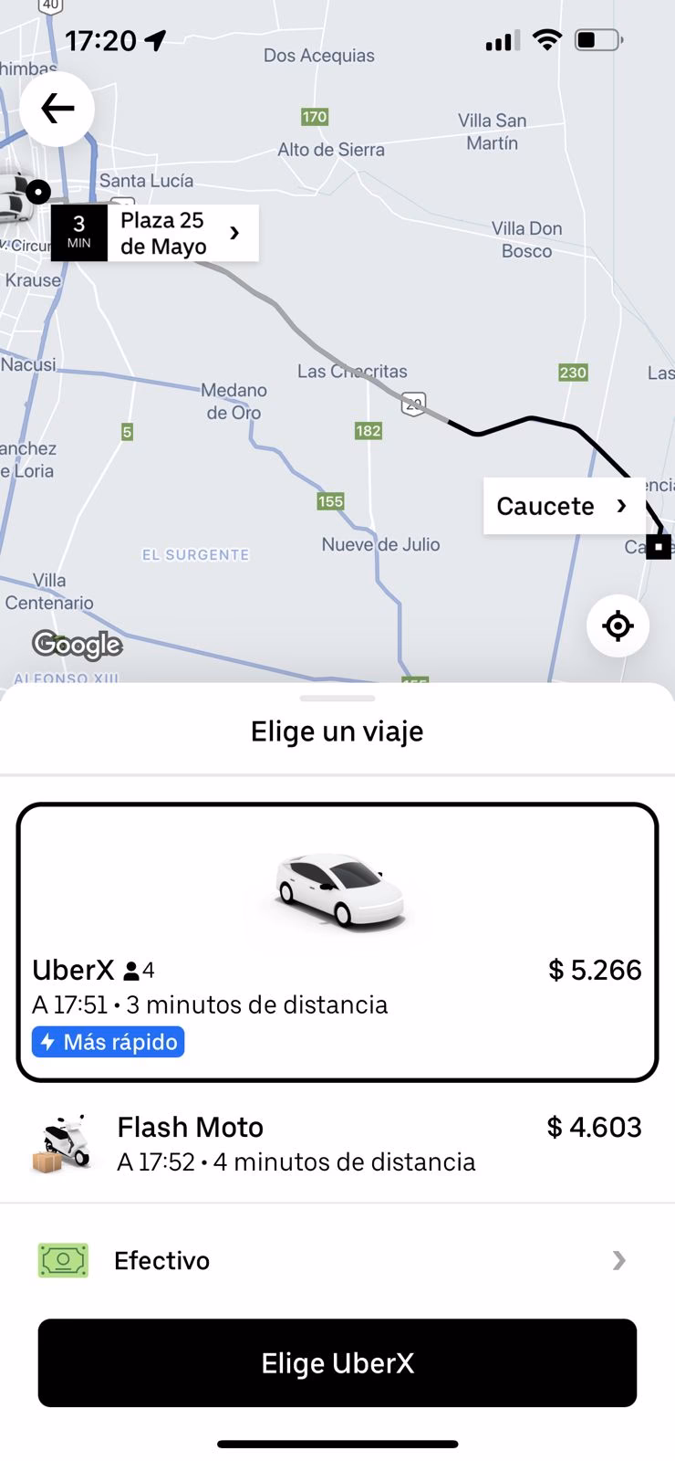 ¿Cuánto cobra un Uber por 1 km?
