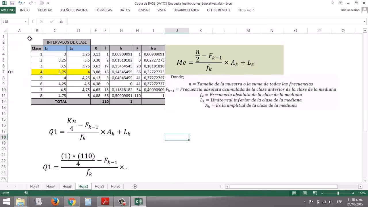 ¿Cómo se sacan los cuartiles, deciles y percentiles en Excel?