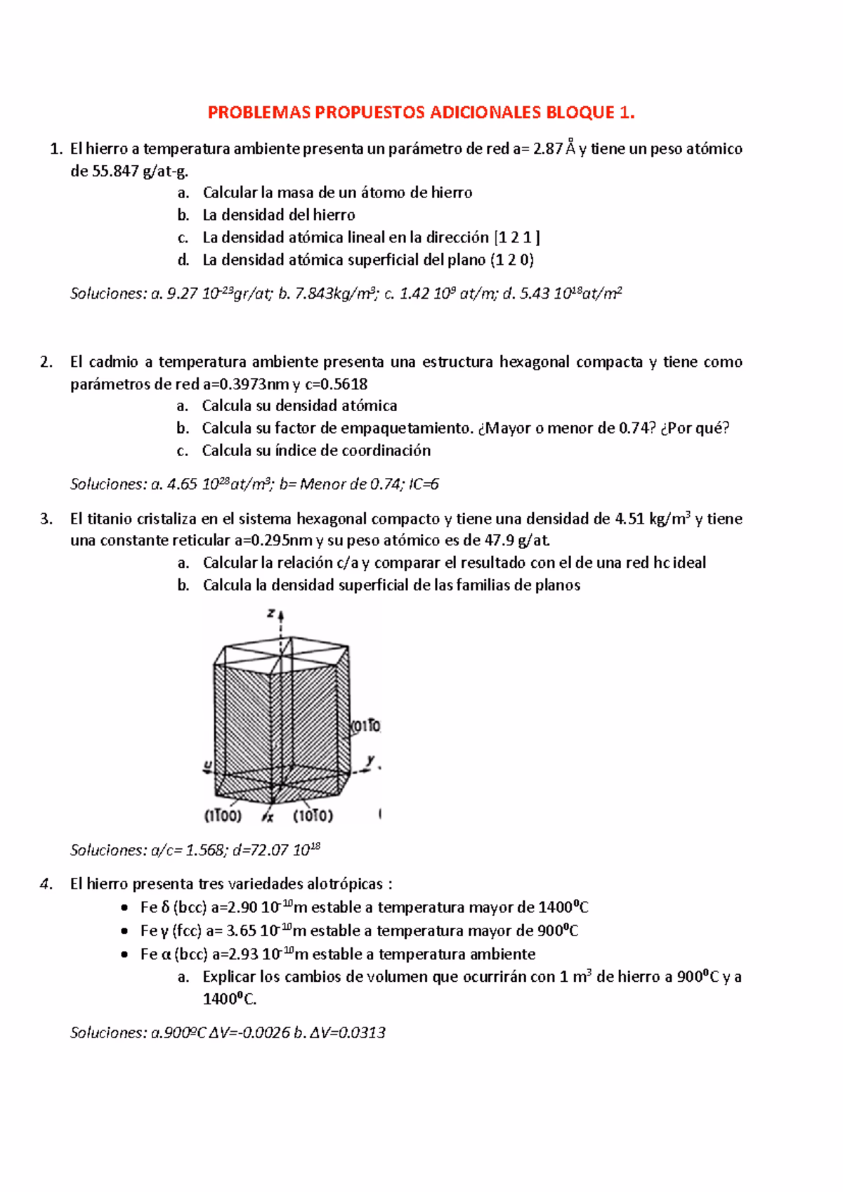 ¿Cómo se calcula la densidad del hierro?