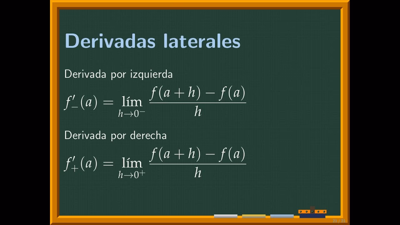 ¿Cómo sacar derivadas laterales?