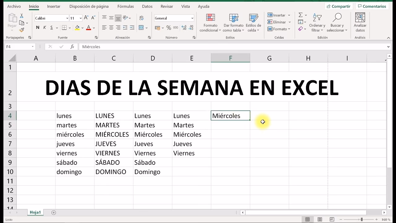 ¿Cómo convertir una fecha en día de la semana?