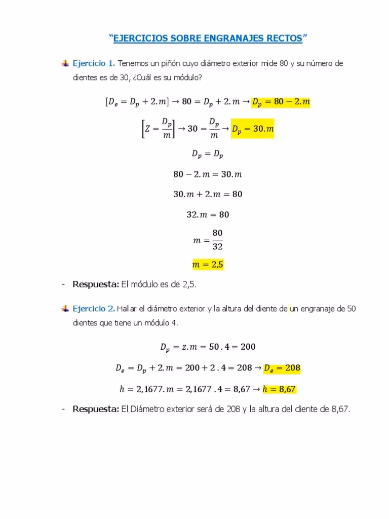 ¿Cómo calcular el PCD de un engranaje recto?