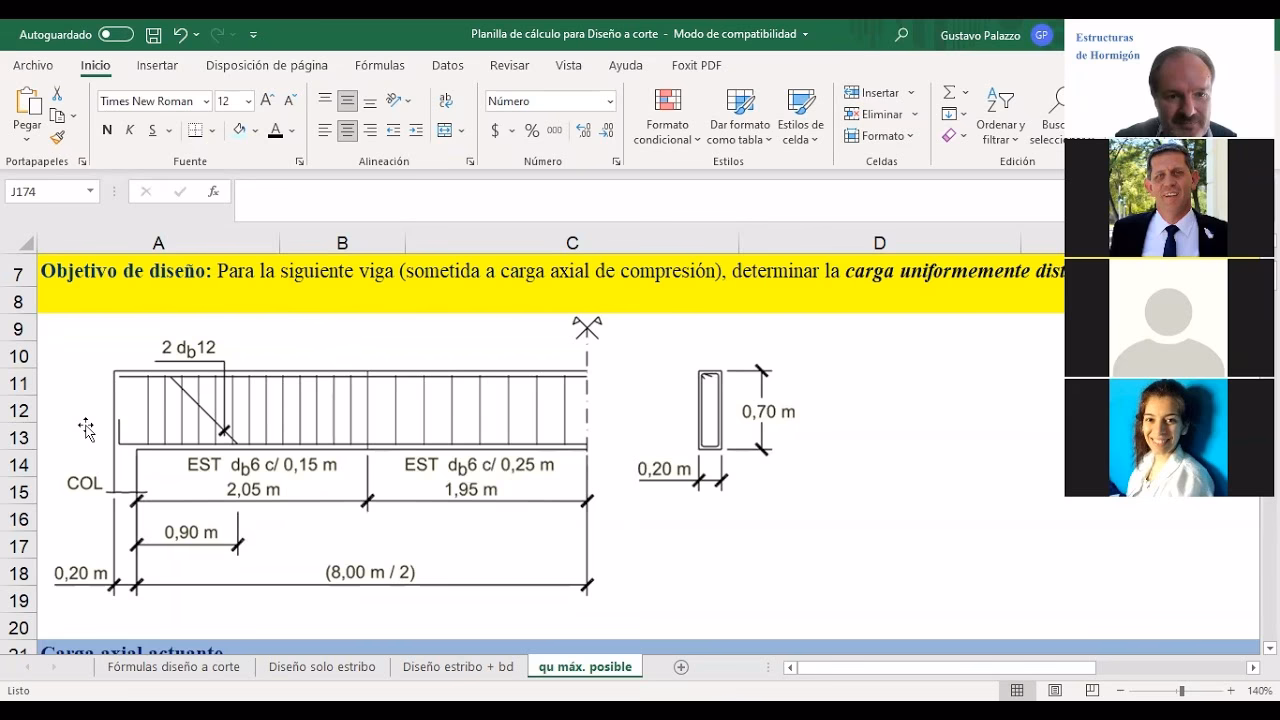 ¿Cómo calcular el número de varillas en una viga?