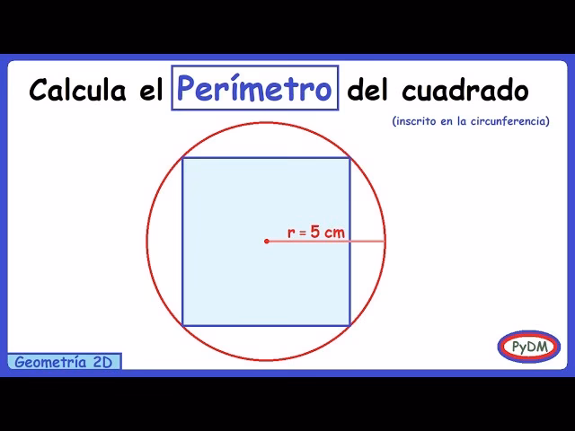 ¿Cuál es la fórmula para el área de un círculo inscrito en un cuadrado?