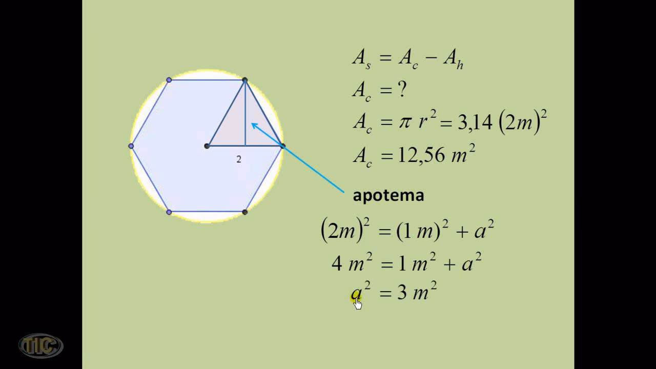 ¿Cómo encontrar el área de un hexágono dentro de un círculo?