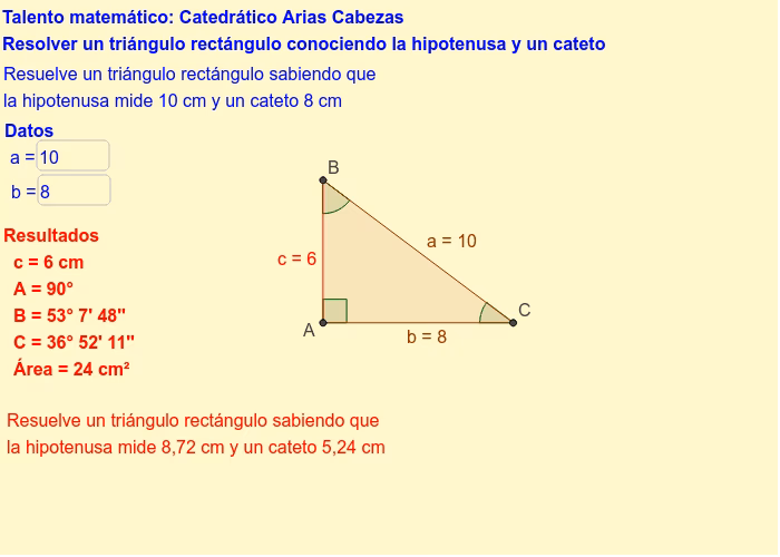 ¿Cómo encontrar el área de un triángulo si solo conoces la hipotenusa?