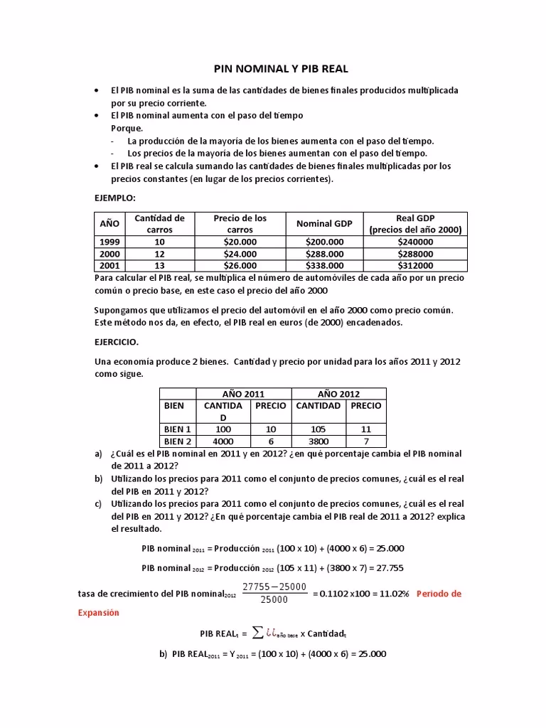 ¿Cómo se calcula el PIB a precios constantes?