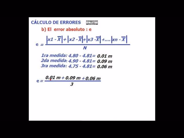 ¿Cómo se calcula el error absoluto de una medida?