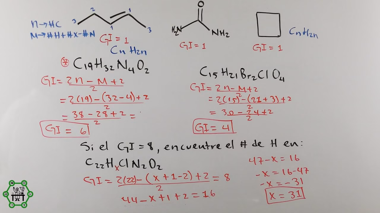 ¿Cómo se calcula el grado de insaturación?