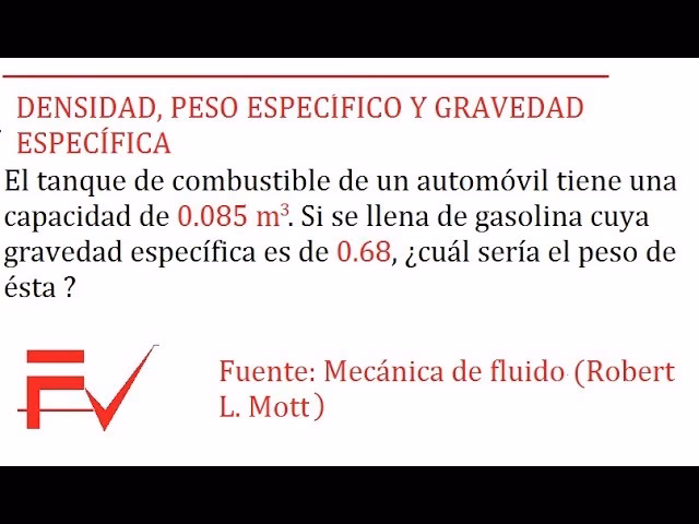 ¿Cuál es el peso específico de la nafta?