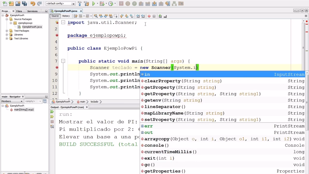 ¿Cómo se pone pi en programación?
