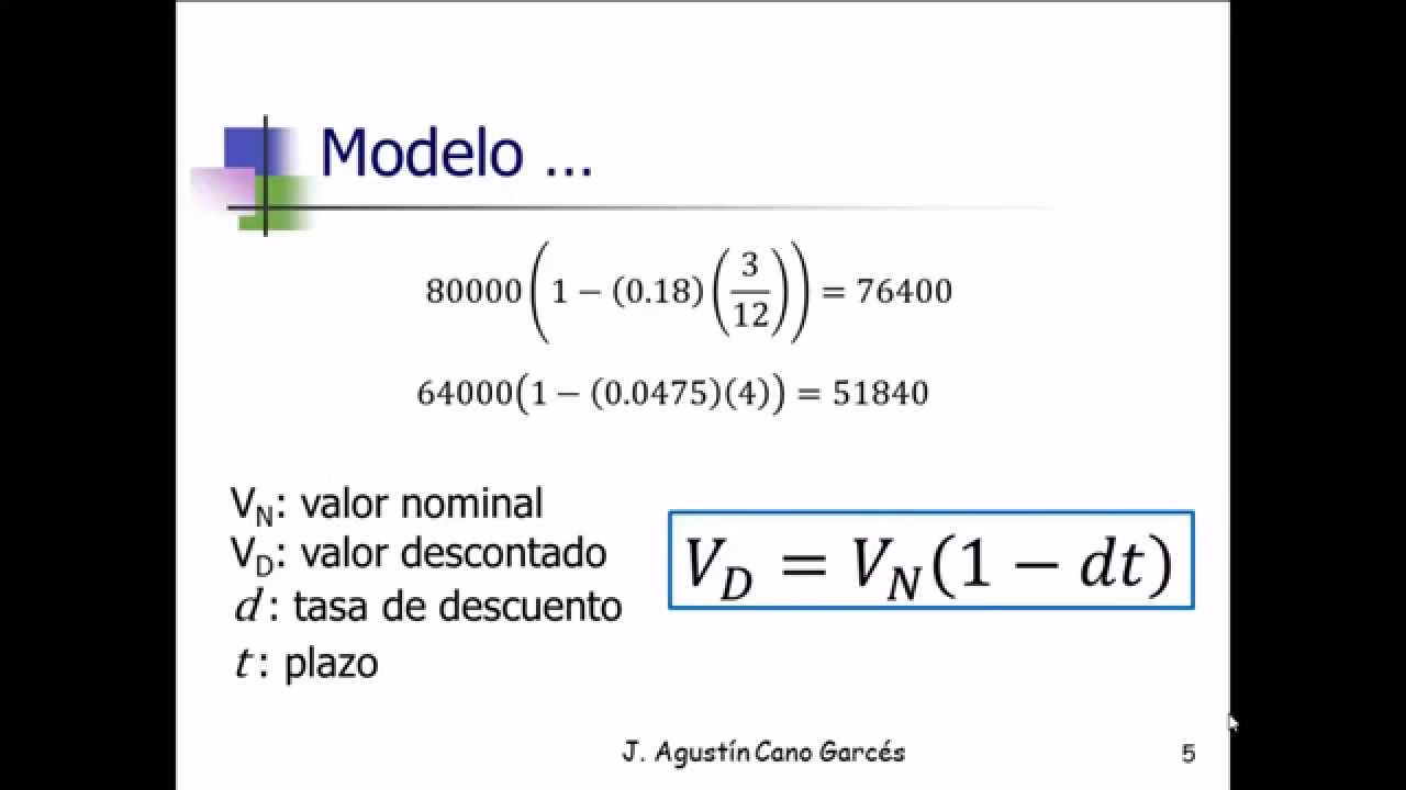 ¿Cómo se calcula el valor nominal de un descuento?