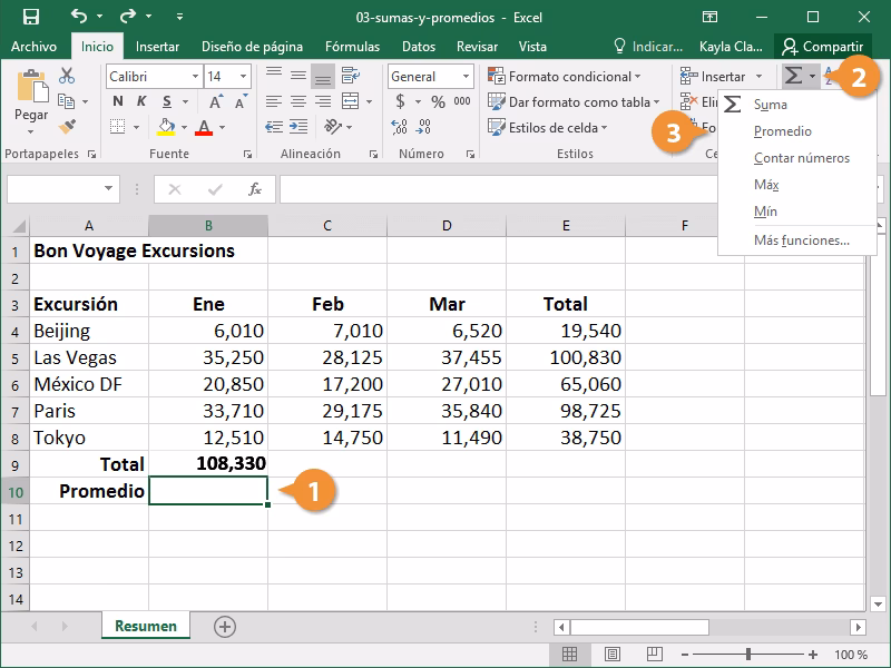 ¿Qué hace la función promedioa en Excel?
