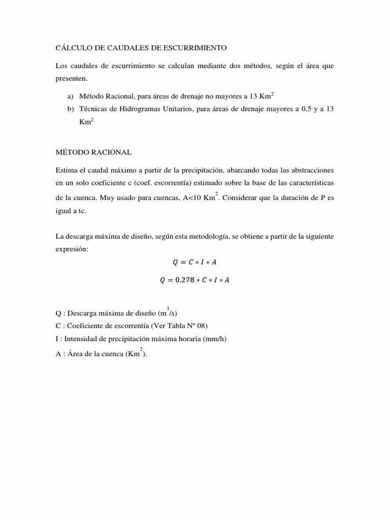¿Cómo se calcula la escorrentía?
