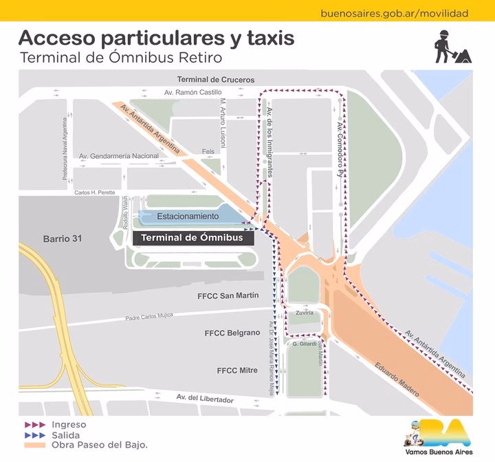 ¿Qué colectivos entran a la terminal de Omnibus de retiro?