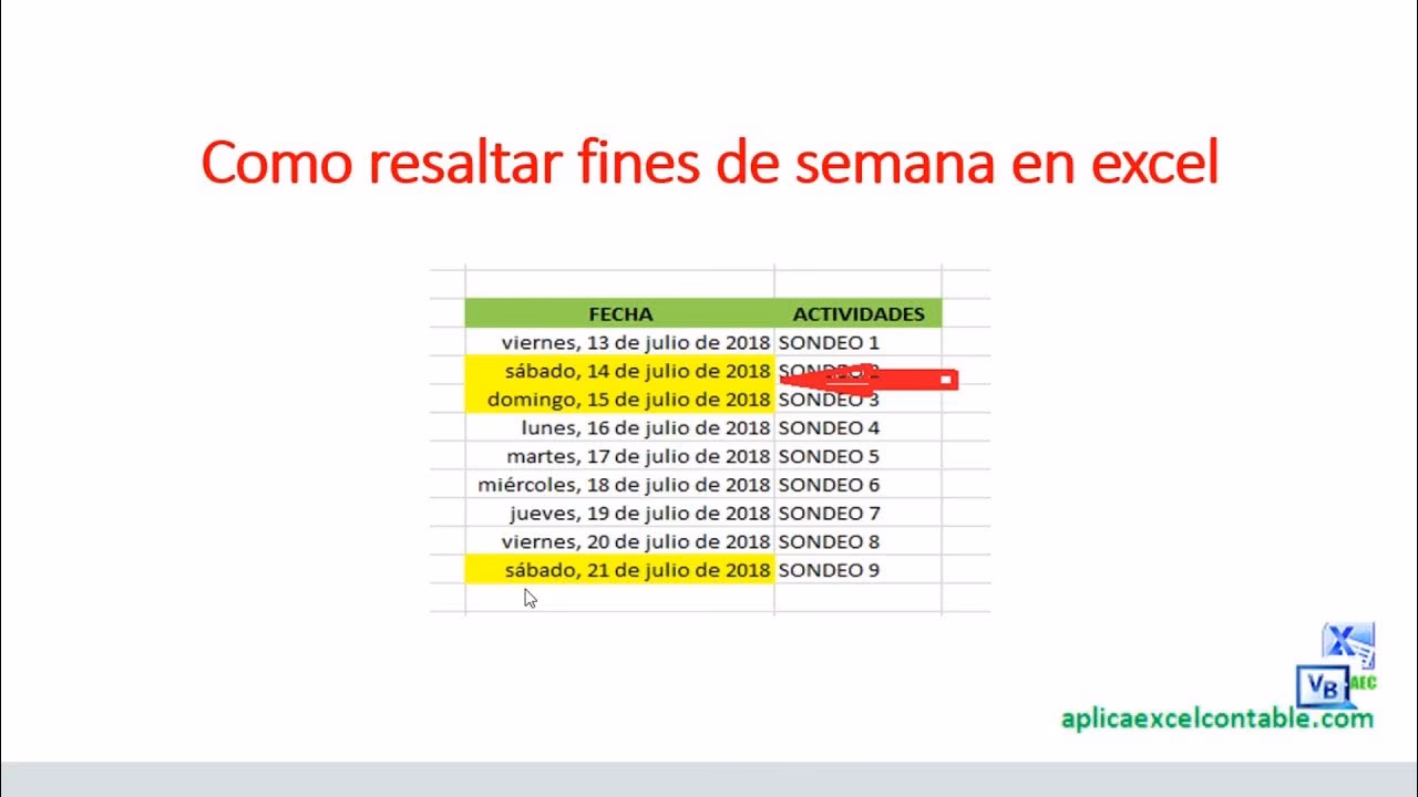 ¿Cómo sacar los fines de semana en Excel?
