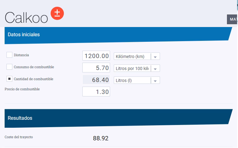 ¿Cómo calcular el coste del combustible l/100km?