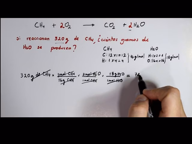 ¿Cómo saber cuántos gramos de un producto se forman?